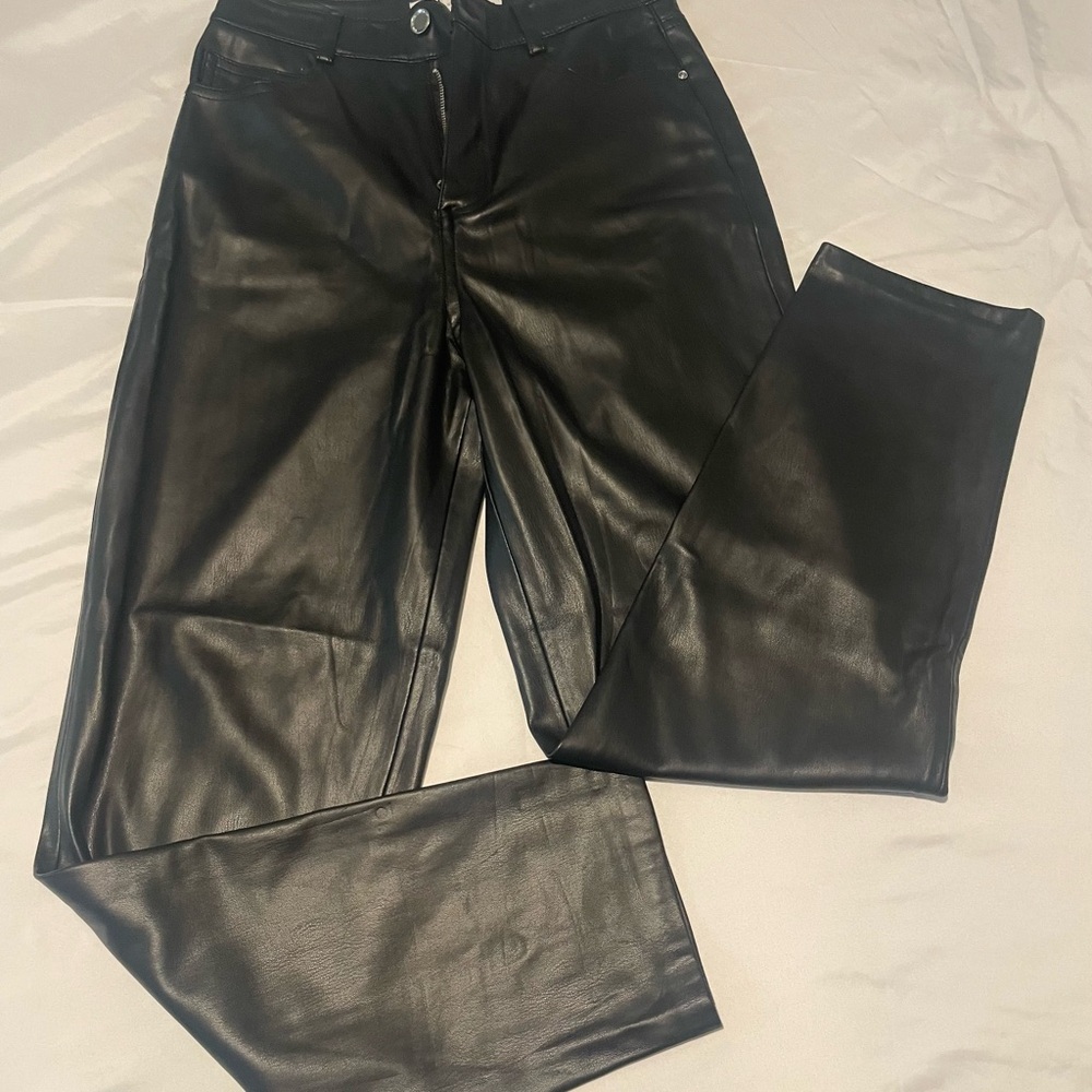 Zara Black Faux Leather Pants
